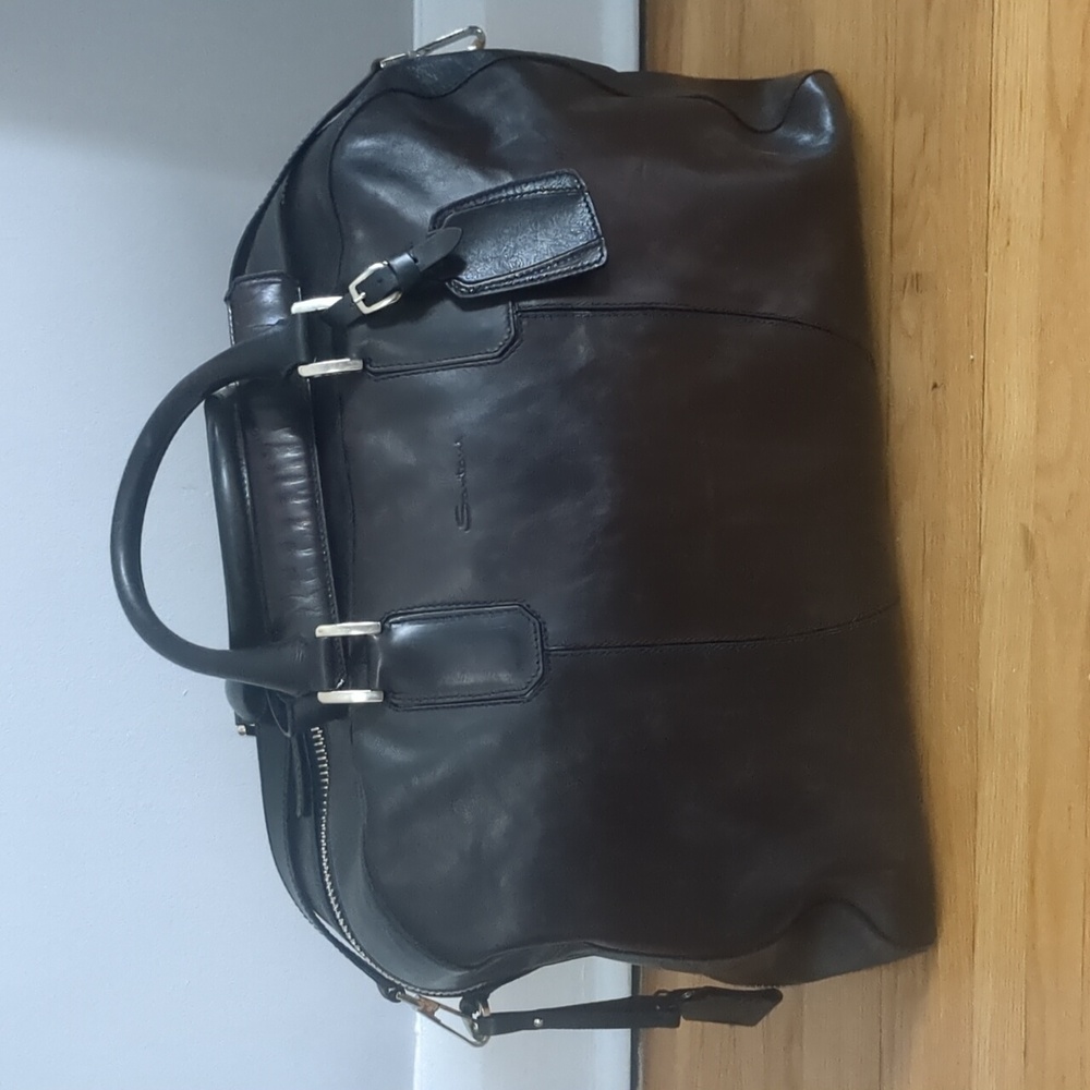 Santoni leather weekender